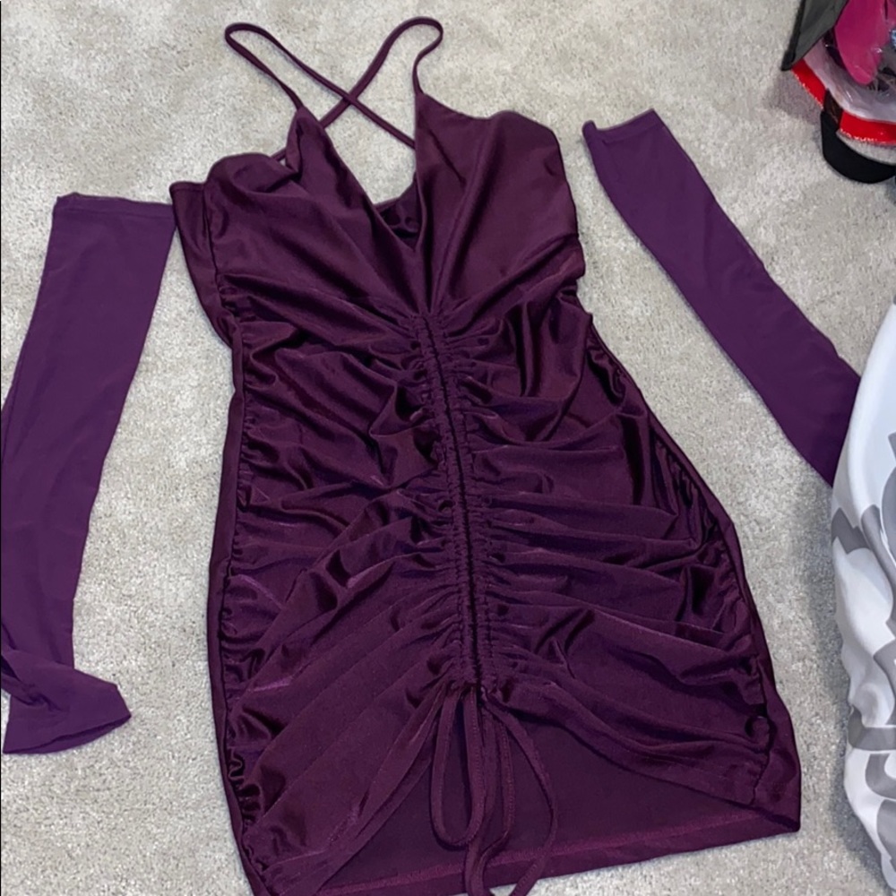 Purple body con dress